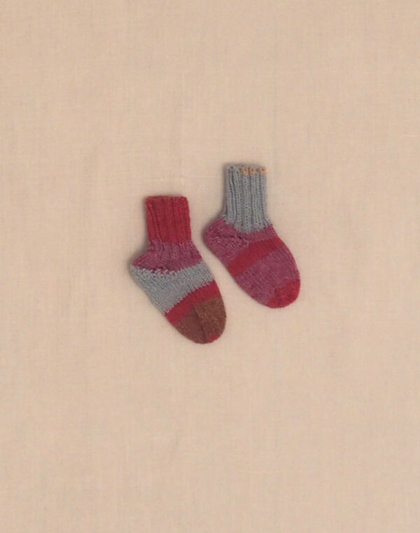 Chaussettes rose & gris