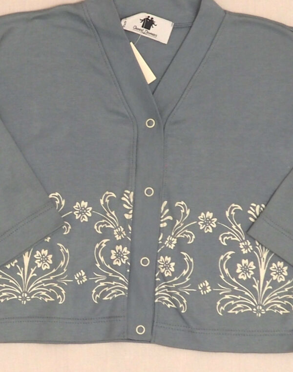 Cardigan bleu imprimé fleuri