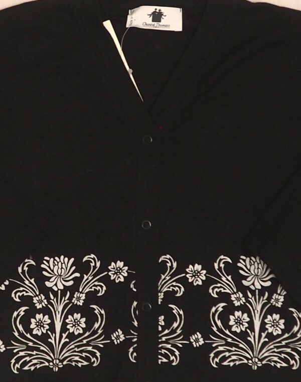Cardigan noir imprimé fleuri 8 ans