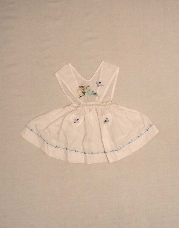 1940 dress embroidered squirrel & birds