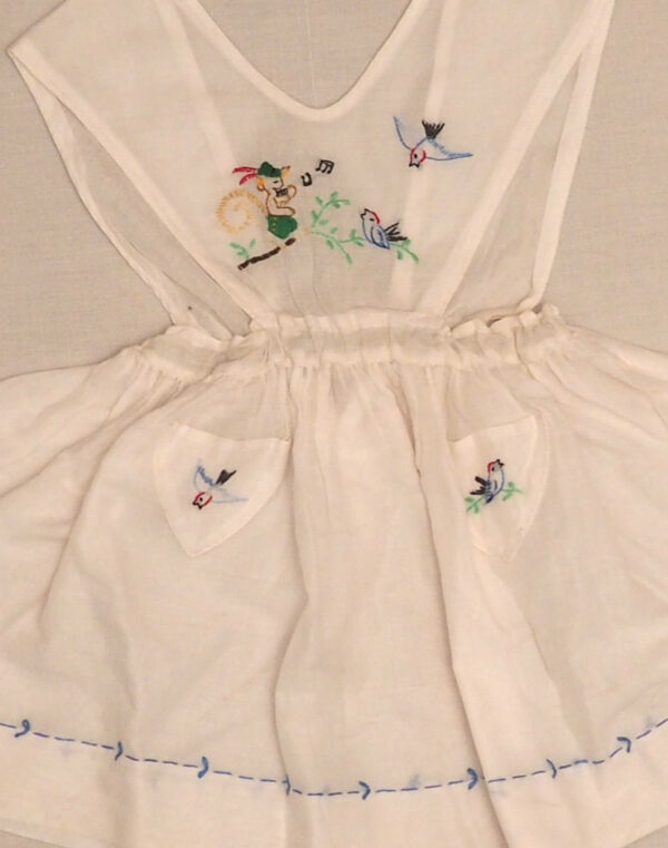 1940 dress embroidered squirrel & birds