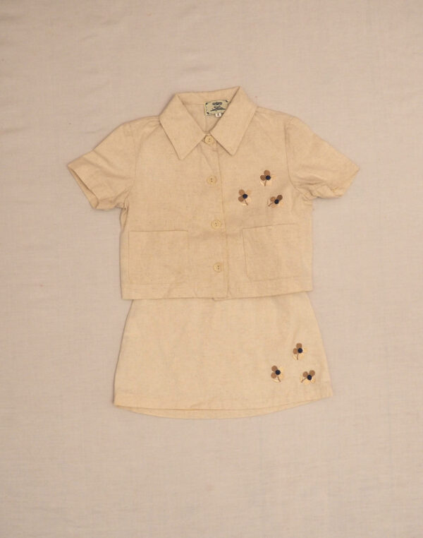 Embroidered shirt & skirt set