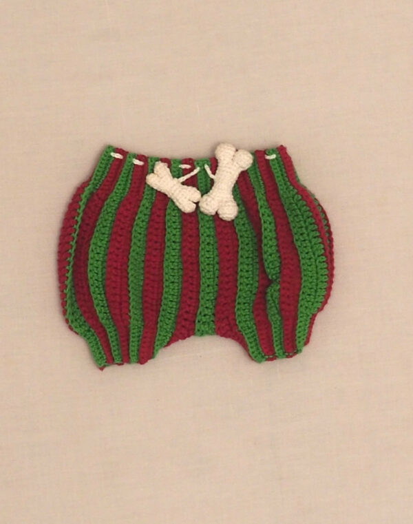 Striped crochet bloomer birth