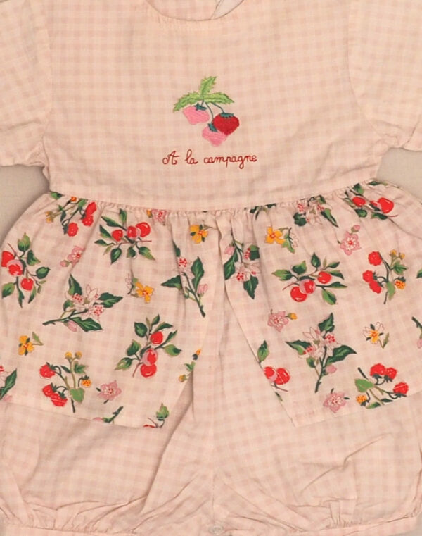 Embroidered strawberry romper