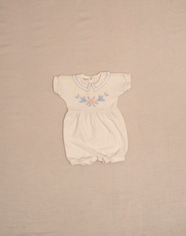 Velvet romper & cross-stitch