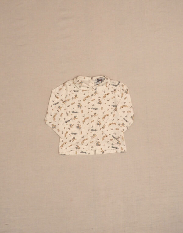 Rabbit print jersey blouse