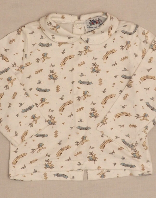 Rabbit print jersey blouse