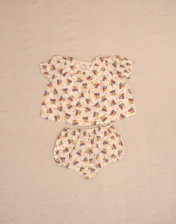 Ensemble blouse & bloomer bébés bisous