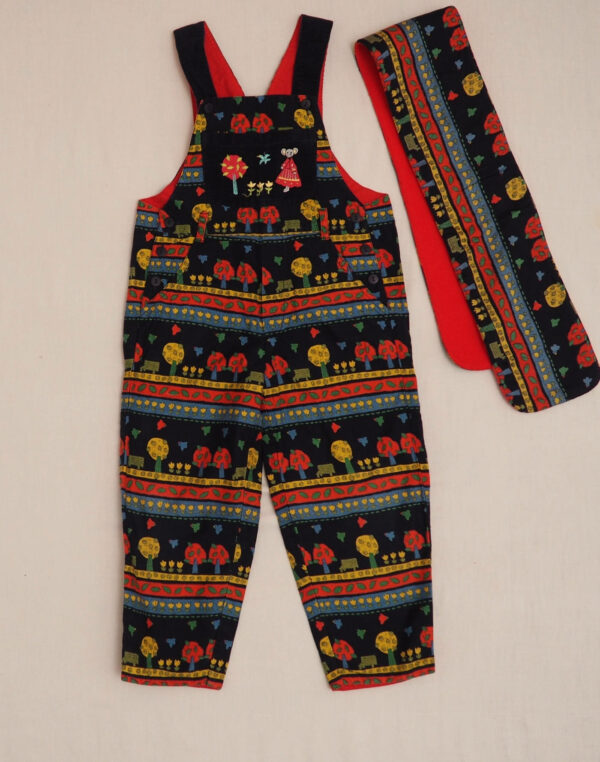 Lined patterned overalls & scarf