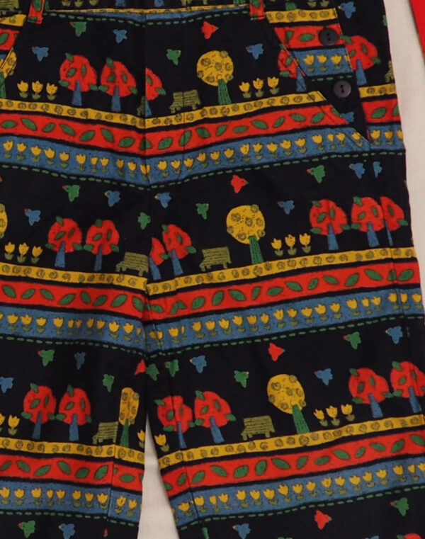 Lined patterned overalls & scarf