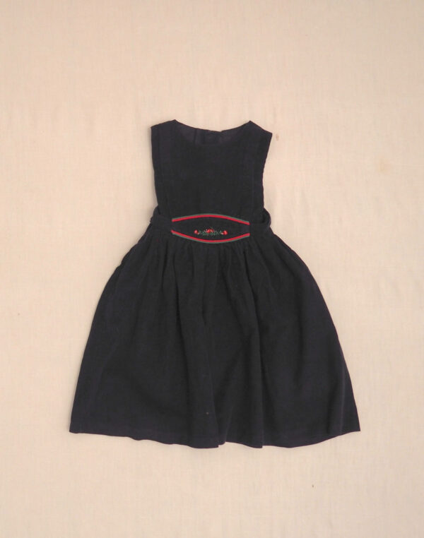 Embroidered velvet chasuble dress