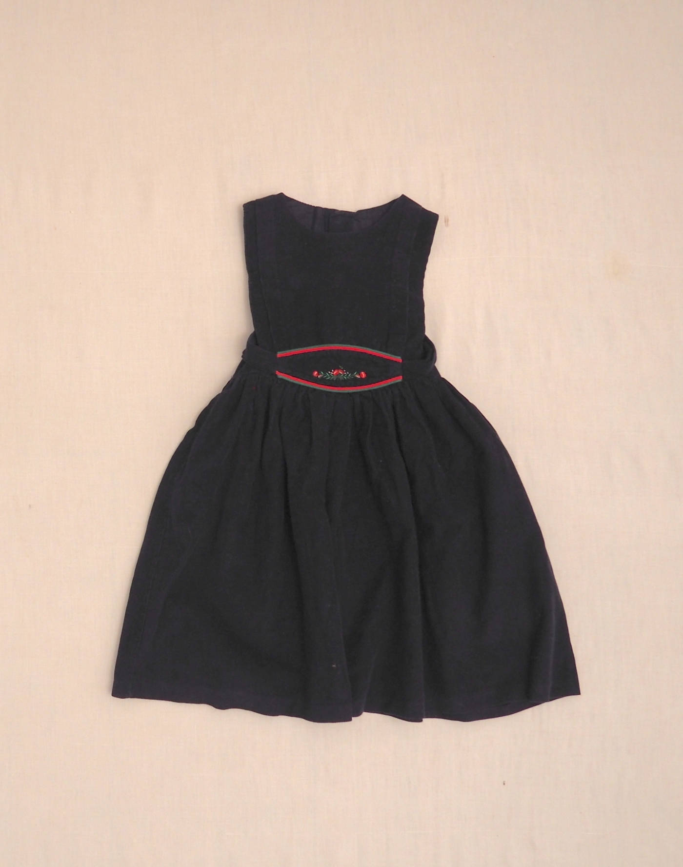 Embroidered velvet chasuble dress