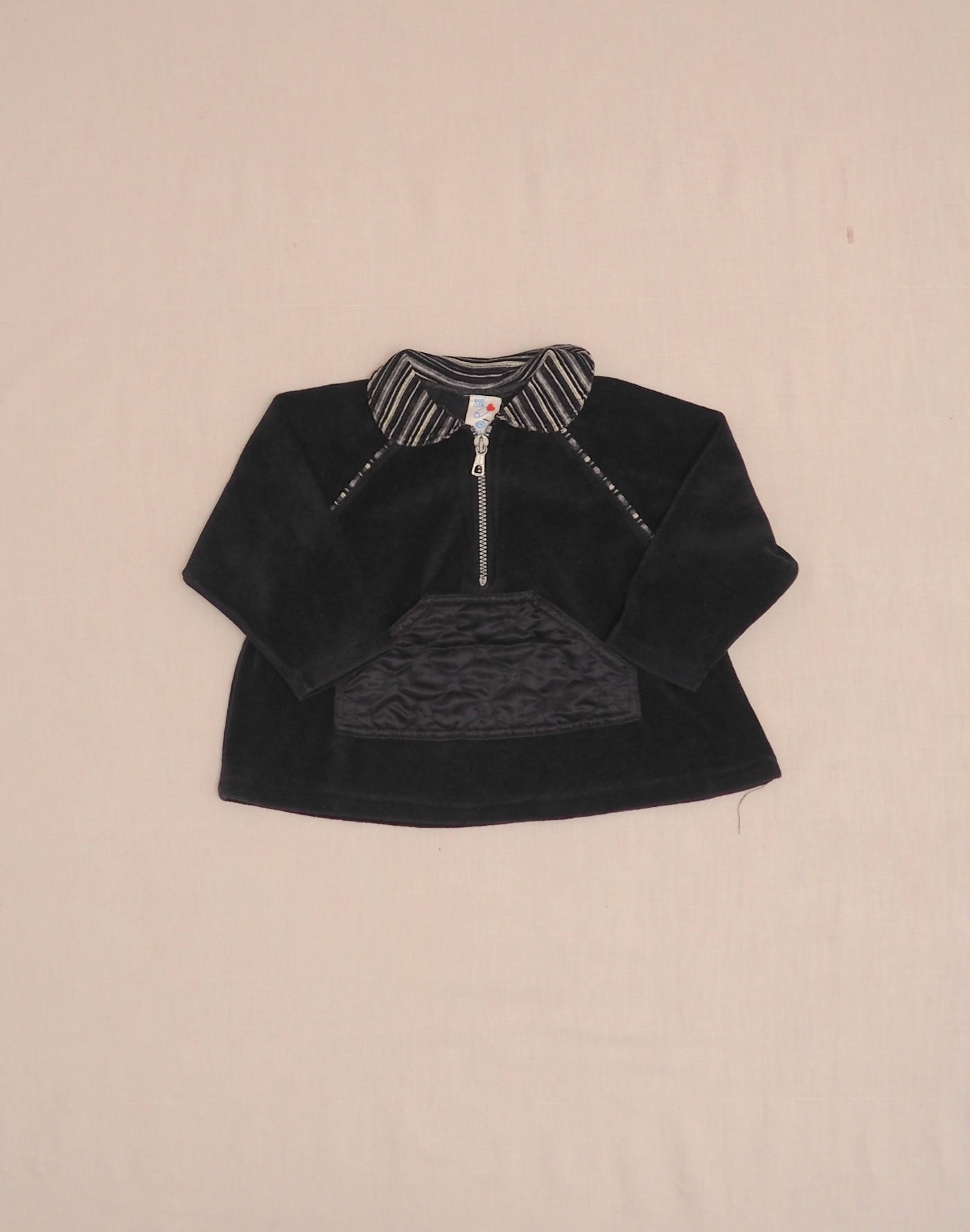 Velvet zip-up sweater