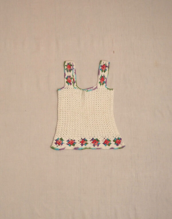 Hand-crocheted strapless top