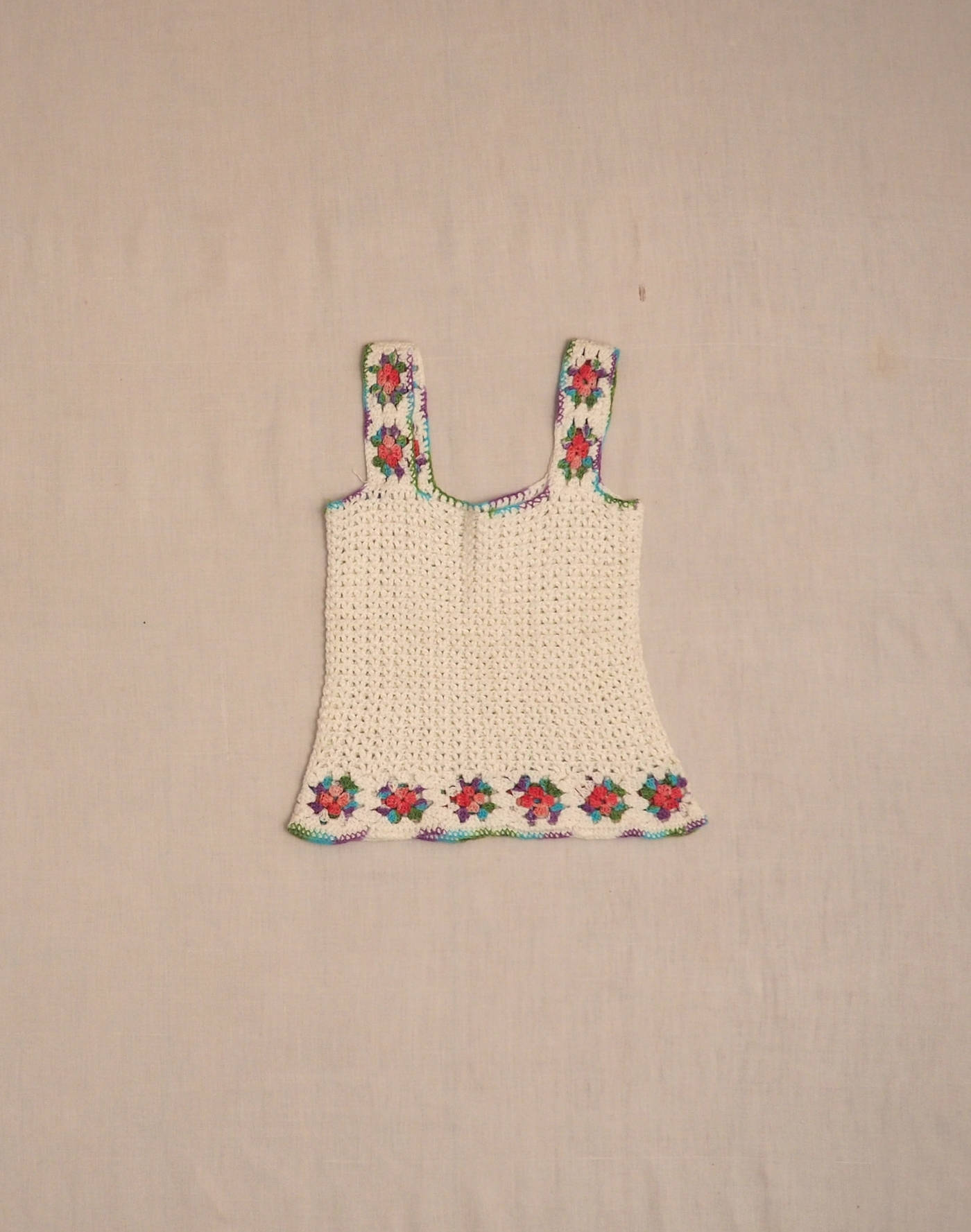Hand-crocheted strapless top