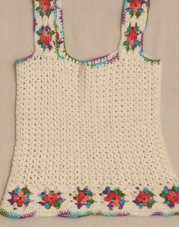 Hand-crocheted strapless top