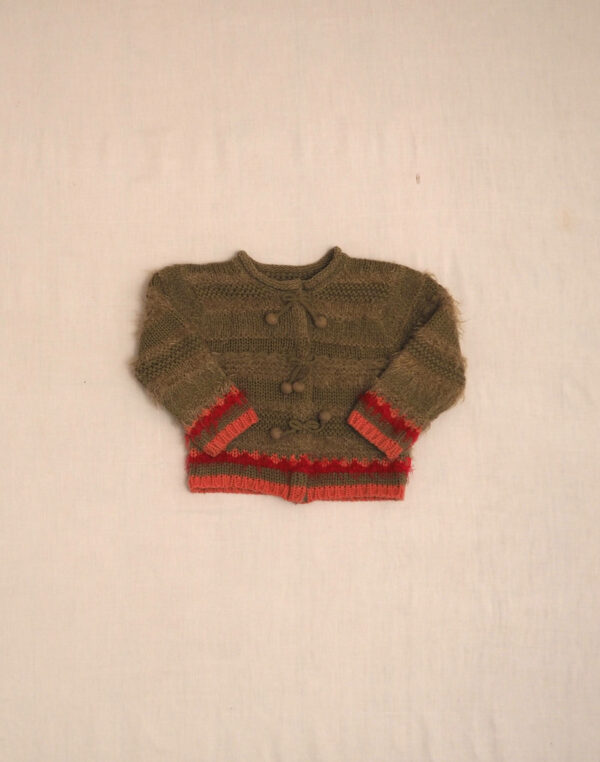 Cherry khaki cardigan