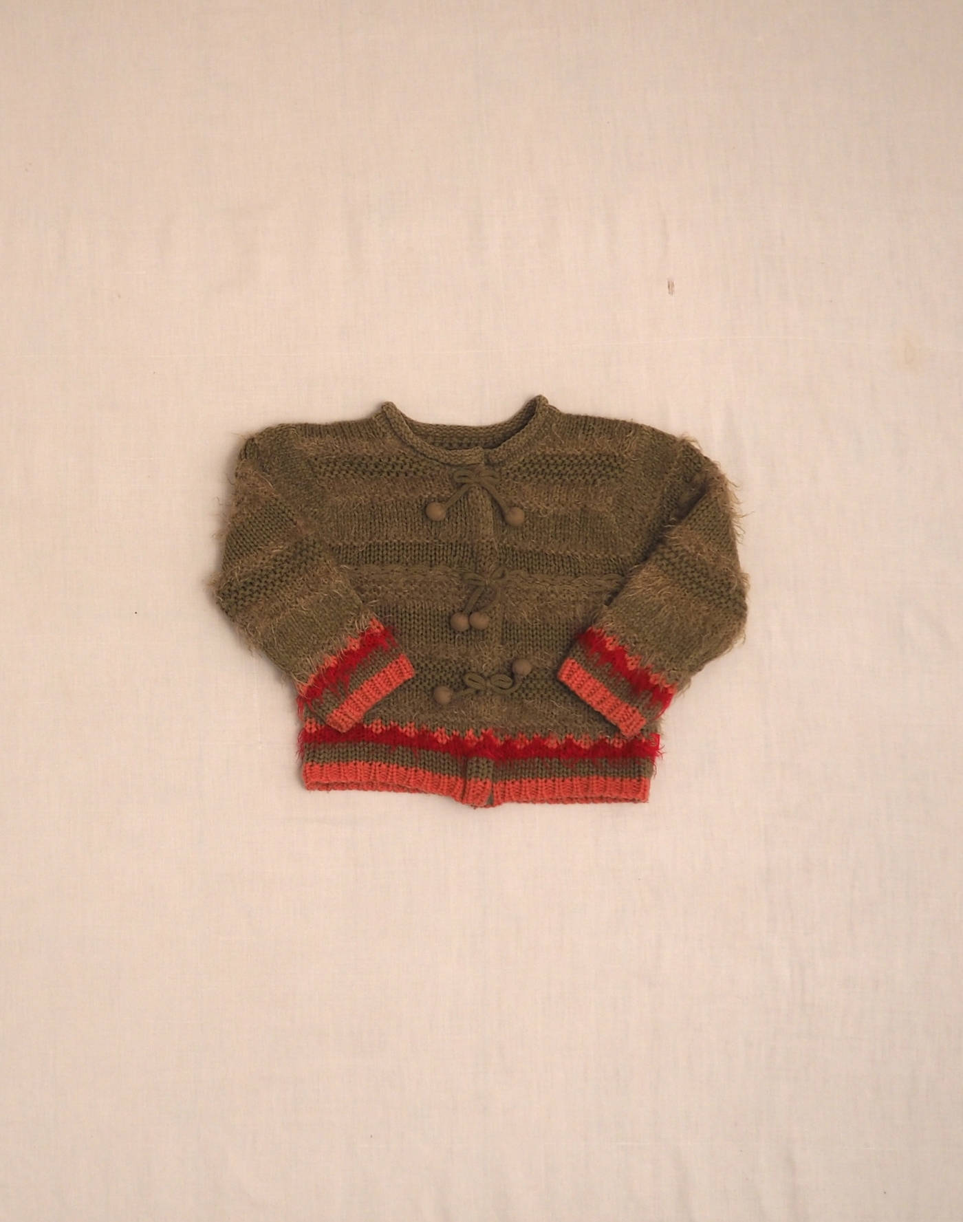 Cherry khaki cardigan