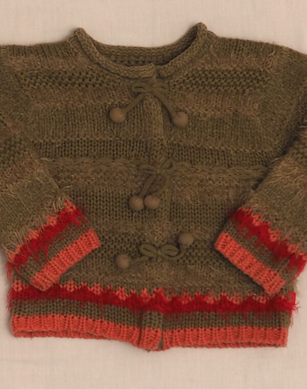 Cherry khaki cardigan