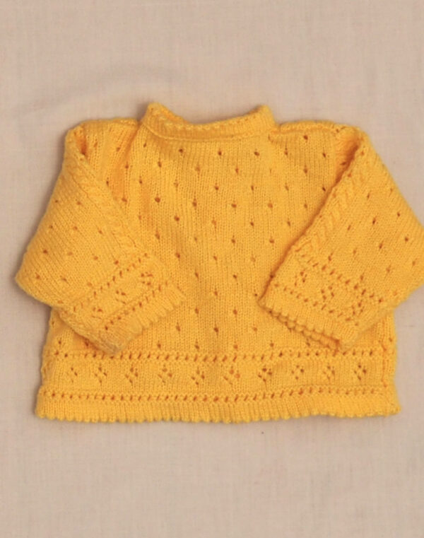 Yellow hand-knitted cardigan