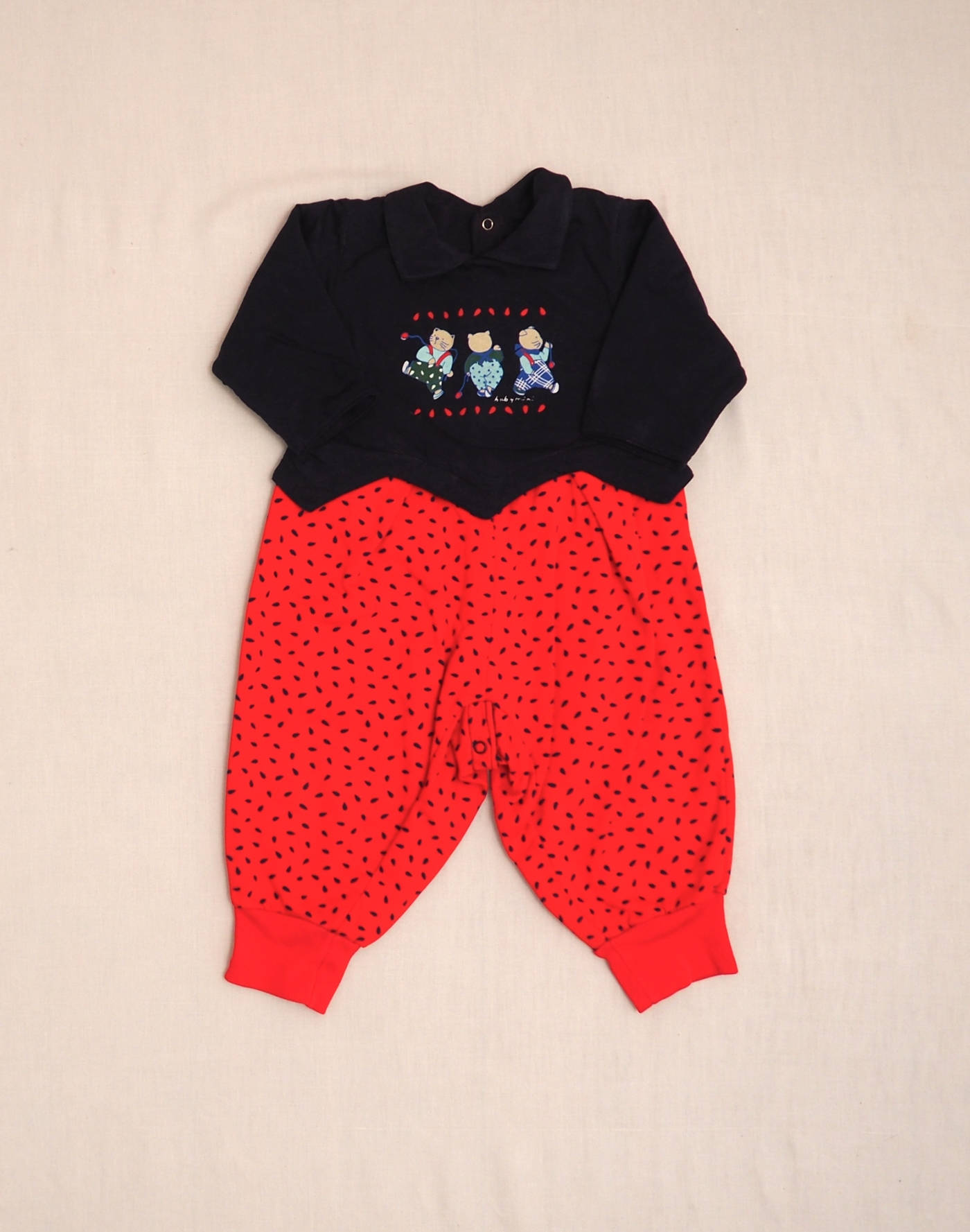 Little cats fleece jumpsuit