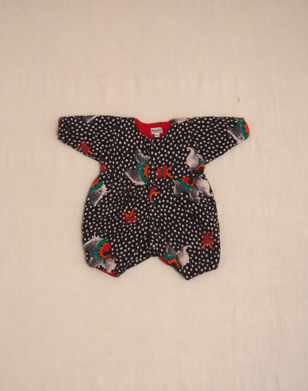 Polka dot & elephant fleece jumpsuit