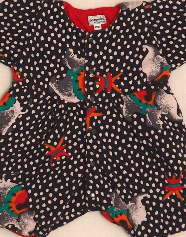 Polka dot & elephant fleece jumpsuit