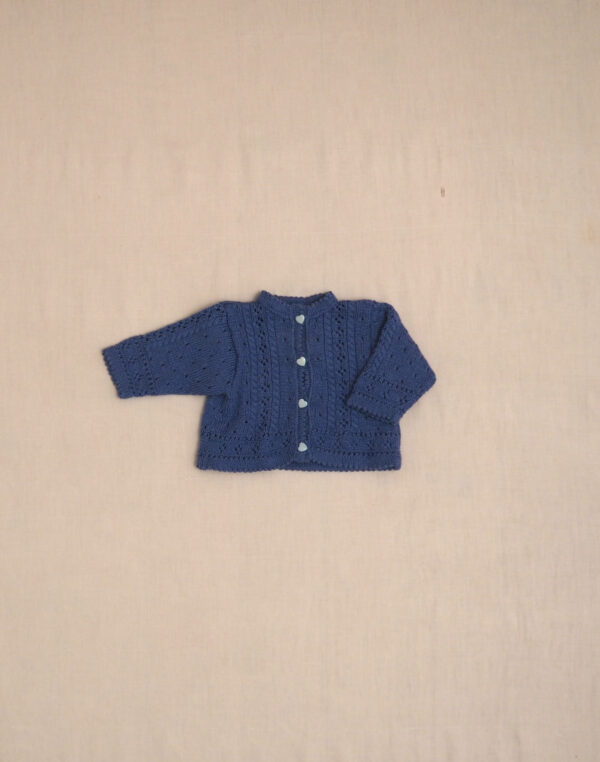 Blue hand-knitted cardigan