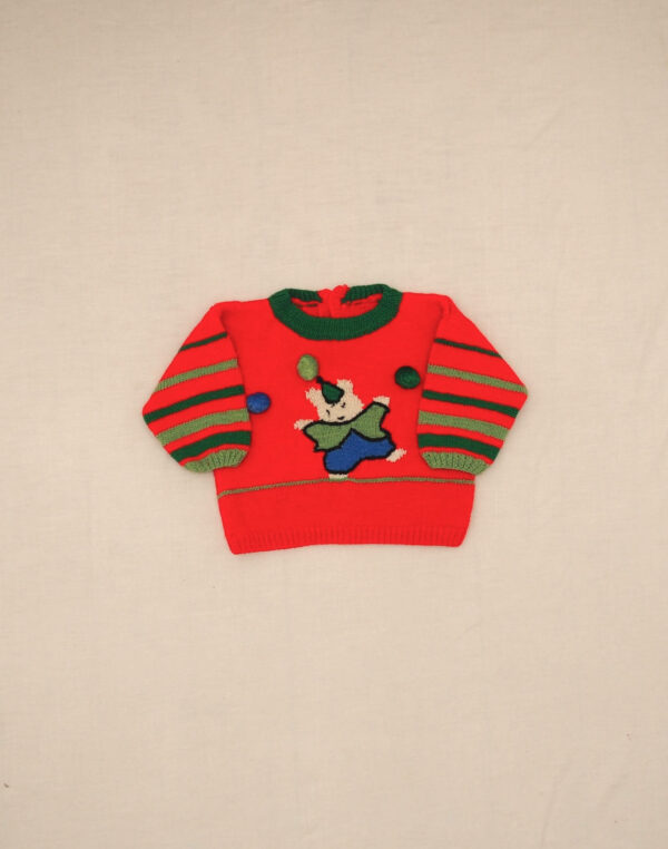 Hand-knitted juggling rabbit sweater
