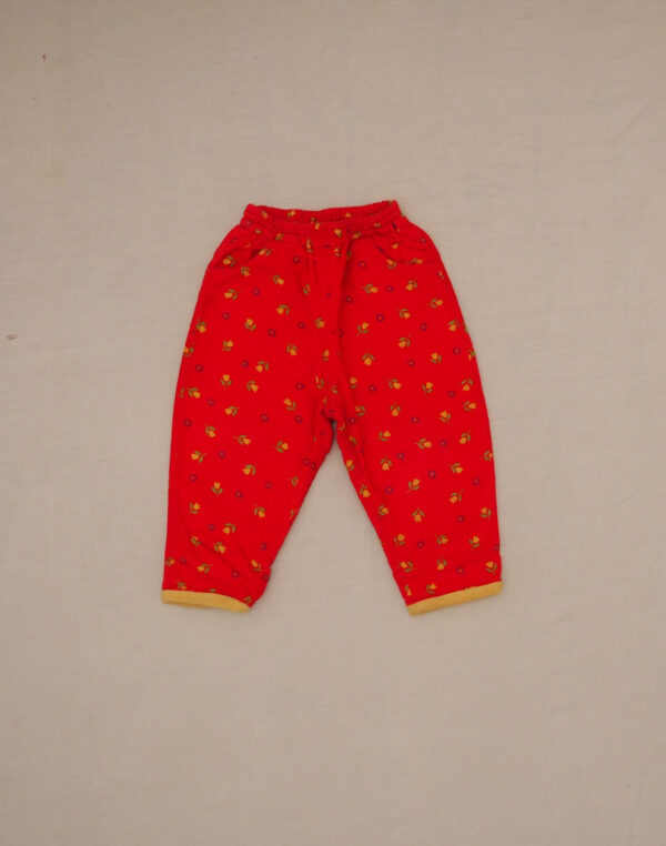 Pantalon velours fleuri
