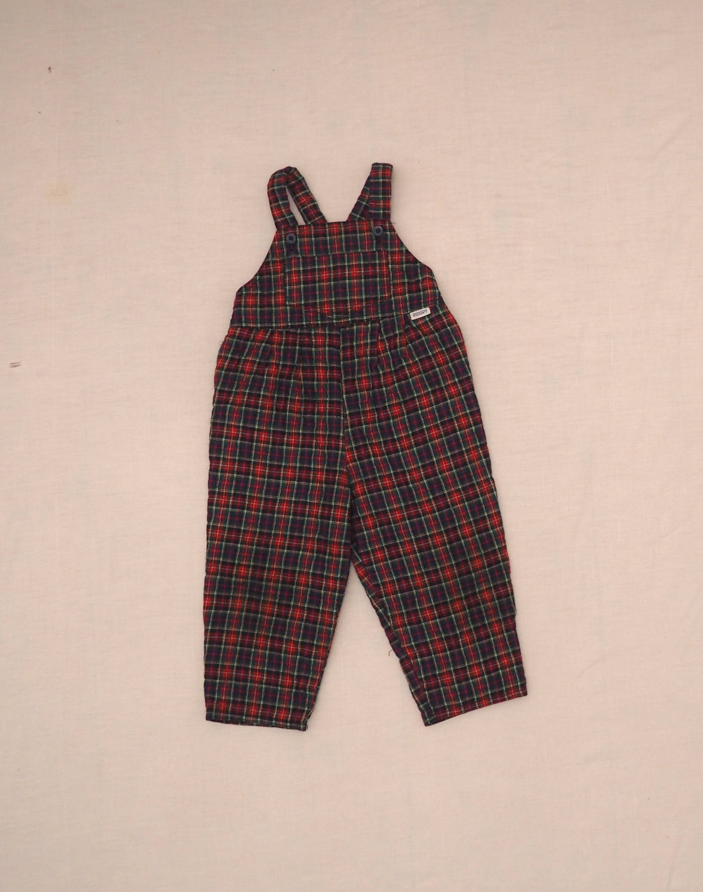 Quilted tartan overalls