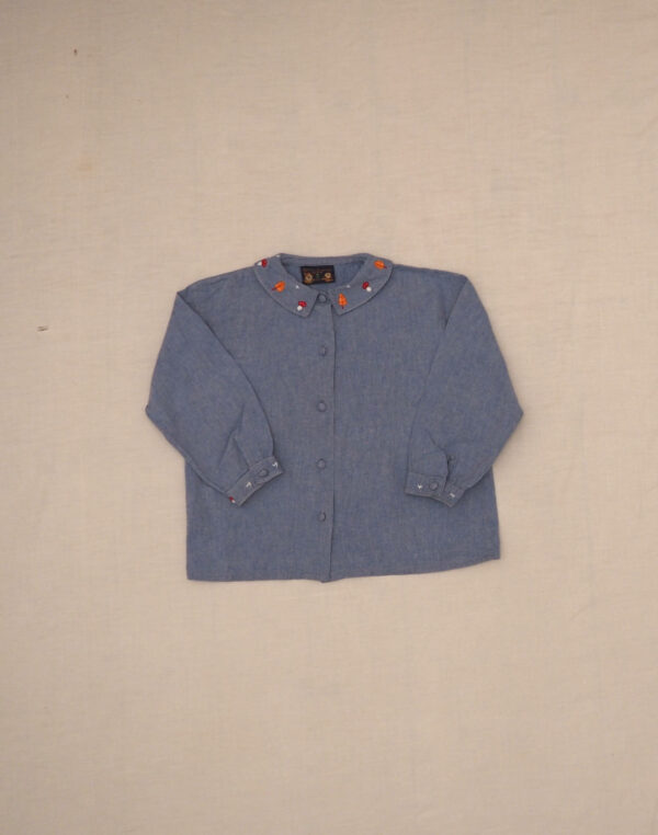 Embroidered chambray shirt