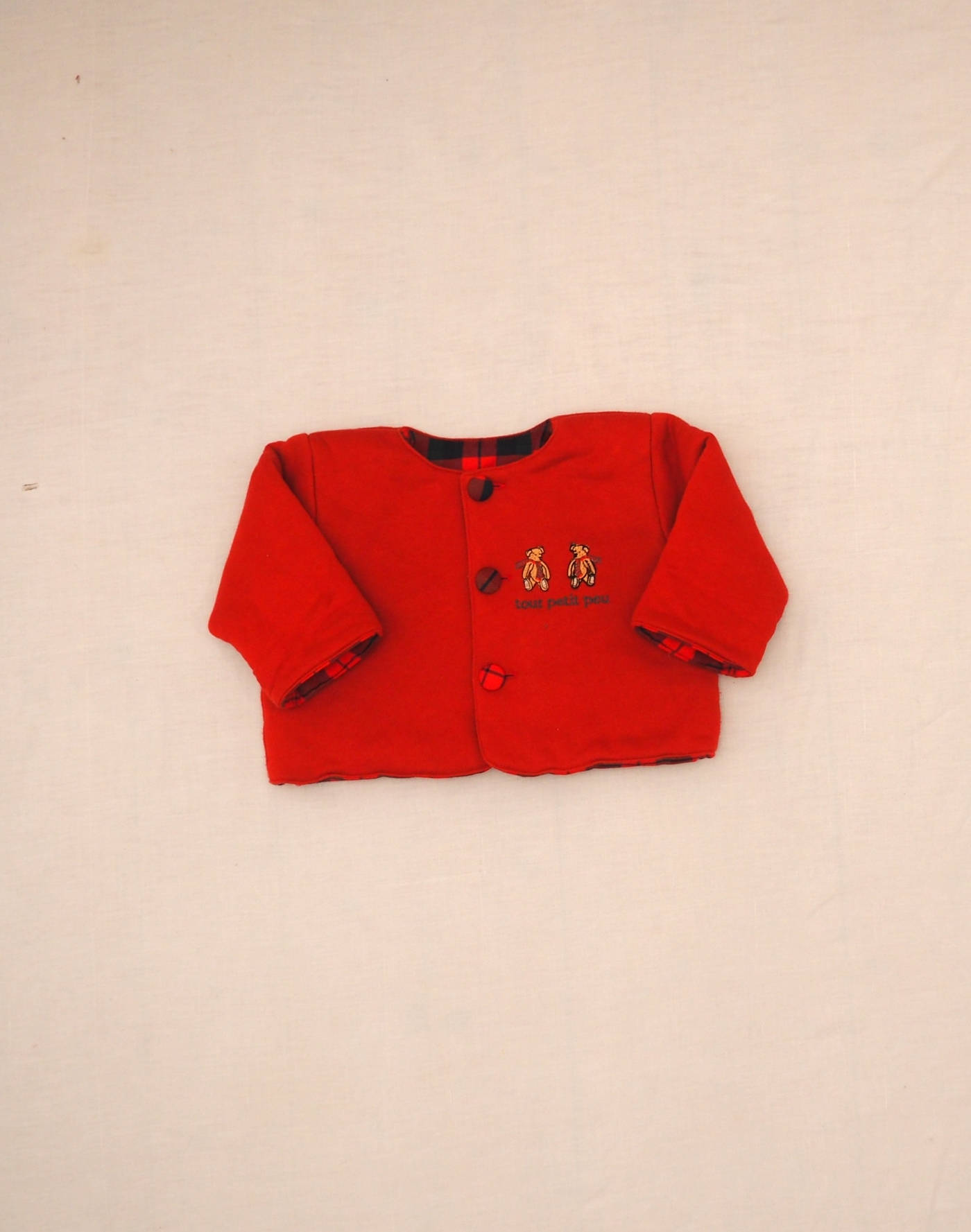 Bear embroidered fleece jacket