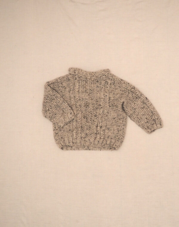 Hand-knitted mottled sweater