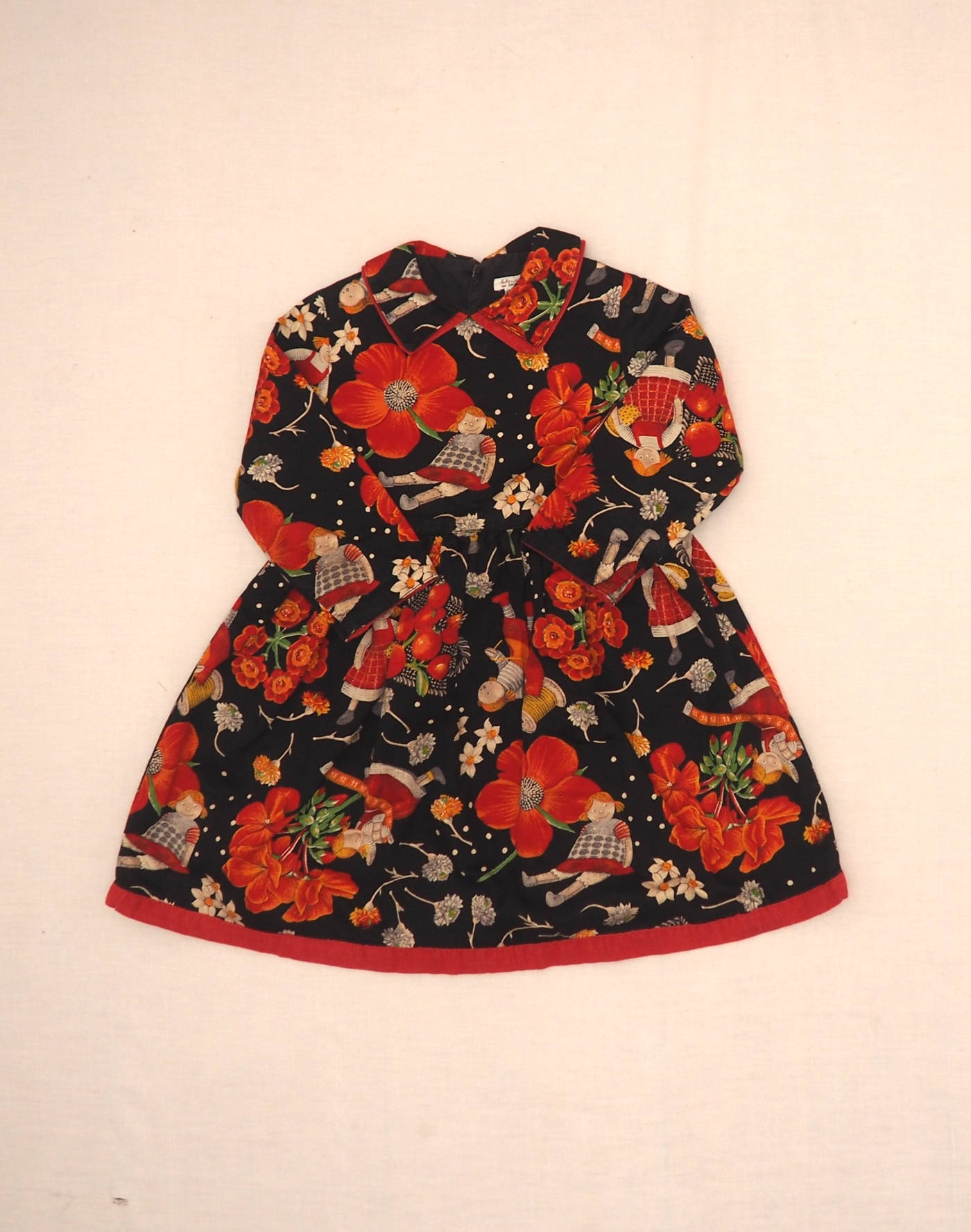 Poppy print winter dress