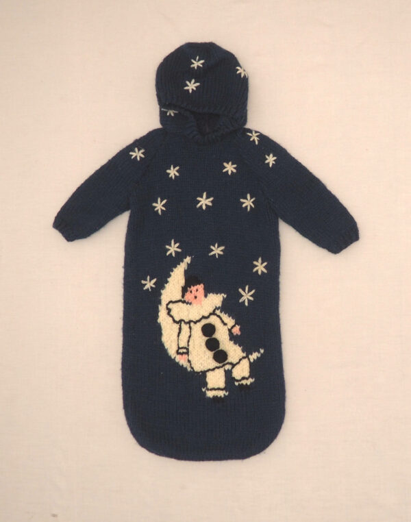 Pierrot hand-knitted sleeping bag