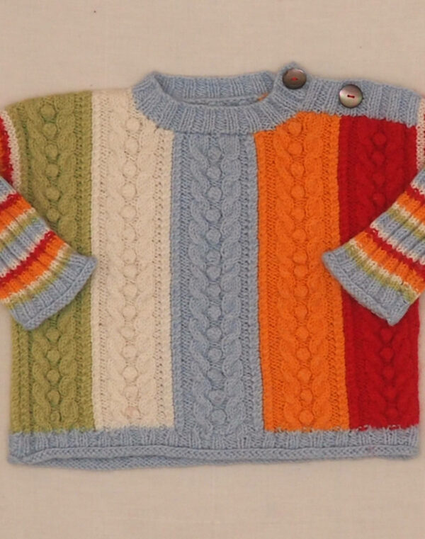 Hand-knitted cable sweater
