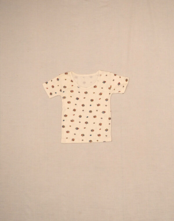 Ribbed T-shirt with small flowers