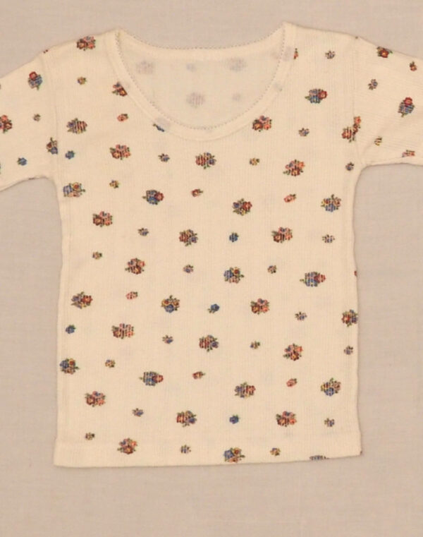 Ribbed T-shirt with small flowers