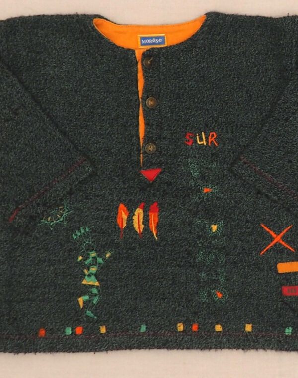 Embroidered bouclette polo shirt