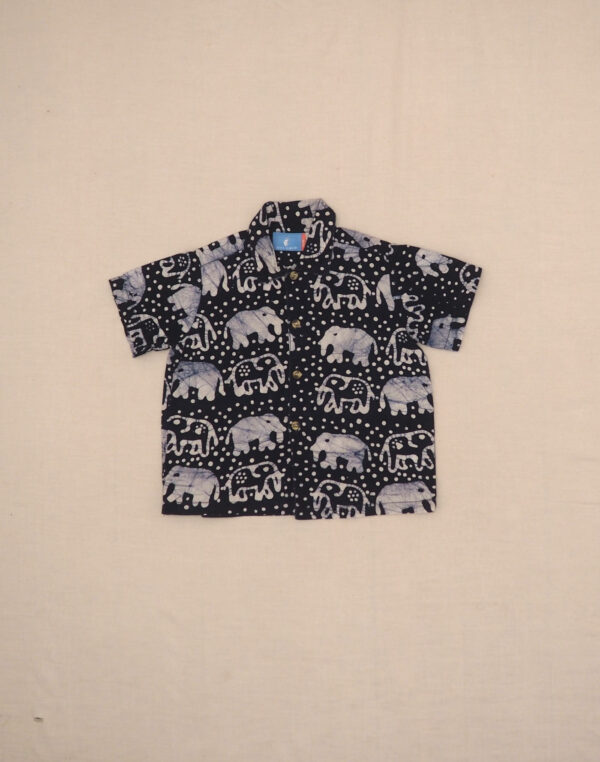 Elephants indigo shirt