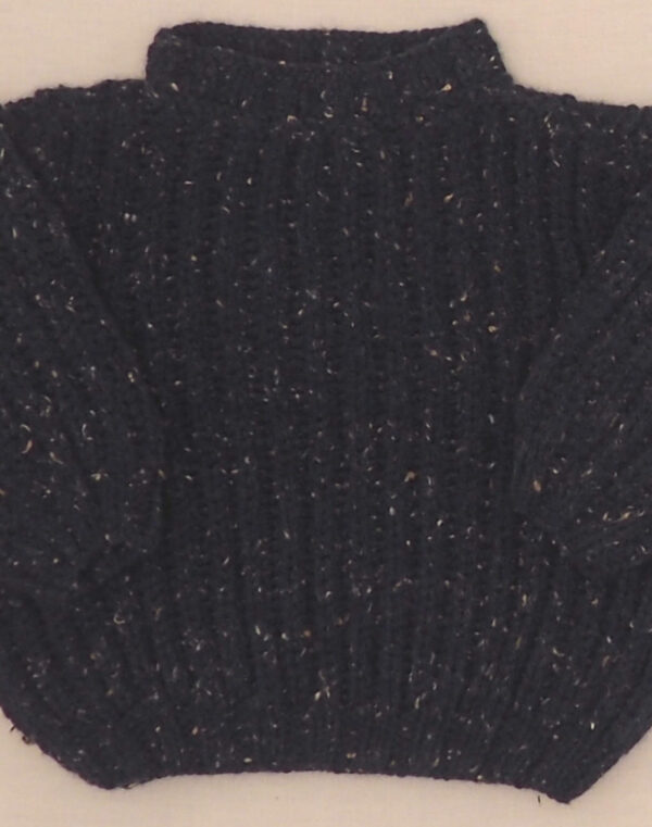 Mottled blue hand-knit sweater