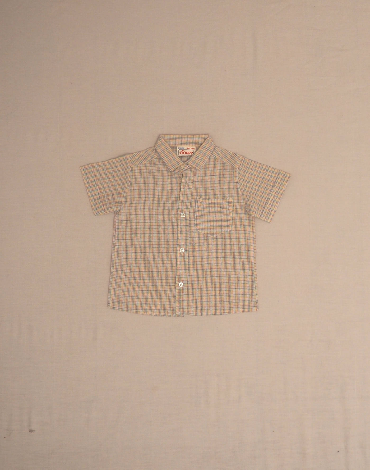 Seersucker check shirt