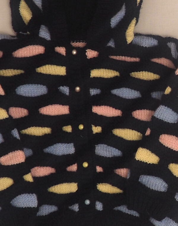 Hand-knitted hooded cardigan