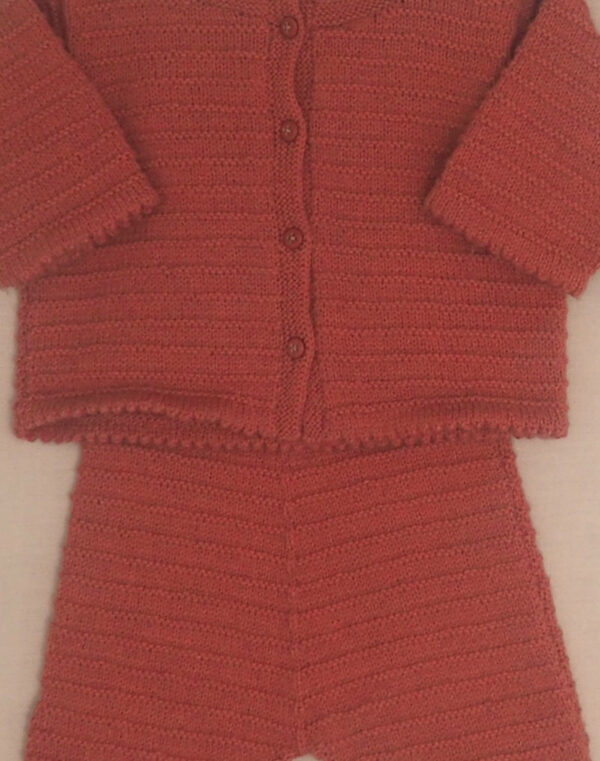 Ensemble cardigan & combinaison rose