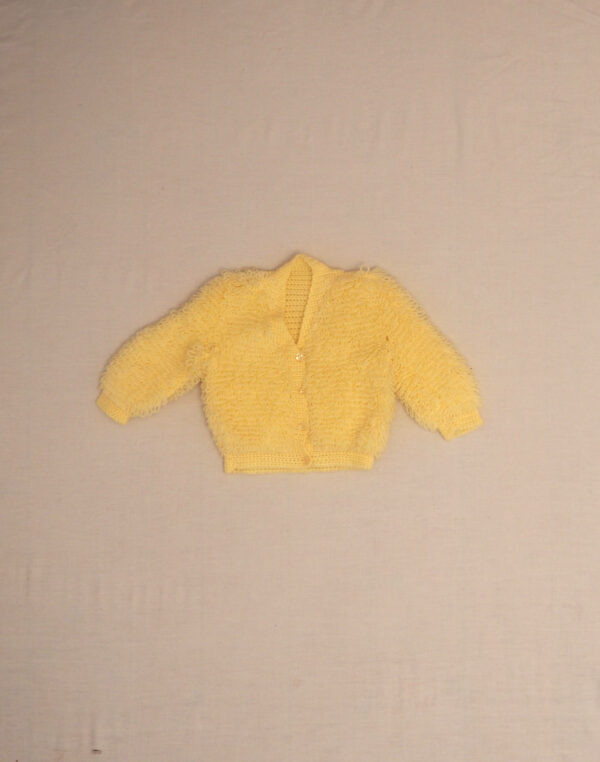 Cardigan bouclettes tricoté main