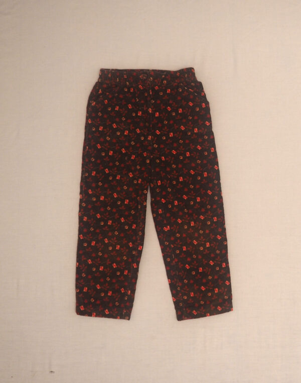 Pantalon velours fleuri 6 ans