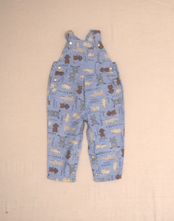 Salopette en toile motif chiens
