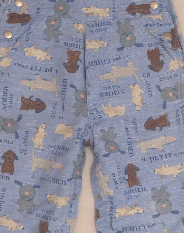 Salopette en toile motif chiens