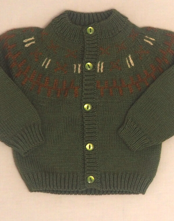 Cardigan jacquard tricoté main